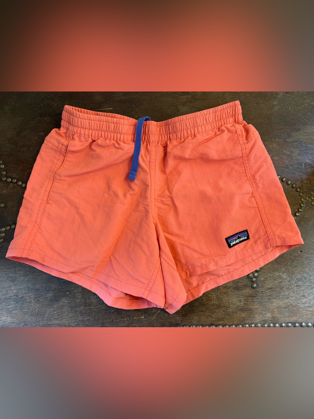 Patagonia Coral “Baggies” Shorts with Purple Drawcord - size kids M (10)